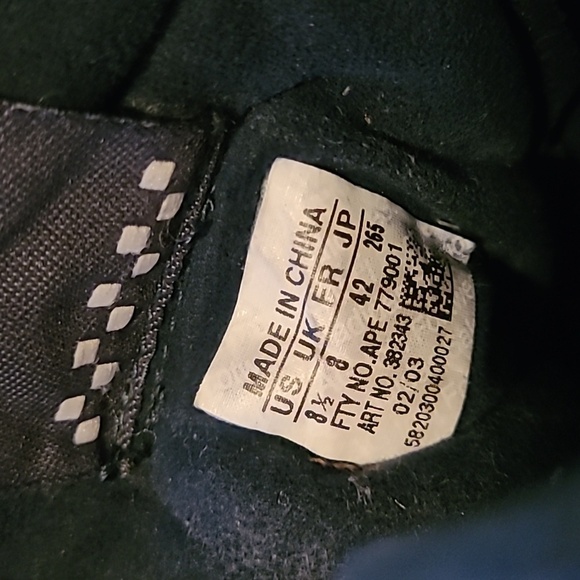 Vintage Adidas Goodyear Monaco Navy Quilted White Leather Racing Shoes Mens 8.5 - Picture 10 of 16